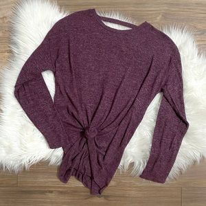 American Eagle Heather Purple, Lace Up Top